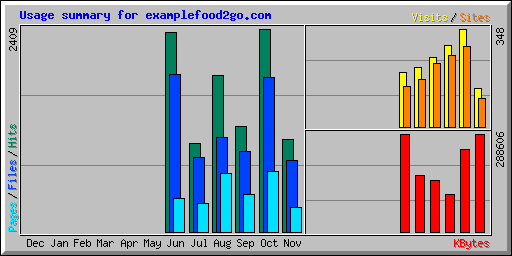Usage summary for examplefood2go.com